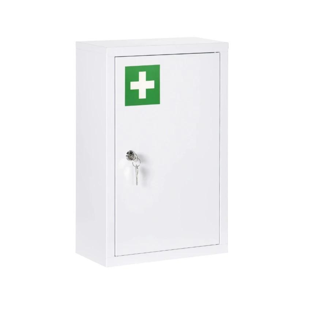 kleankin Wall Medicine Cabinet with Lock, White