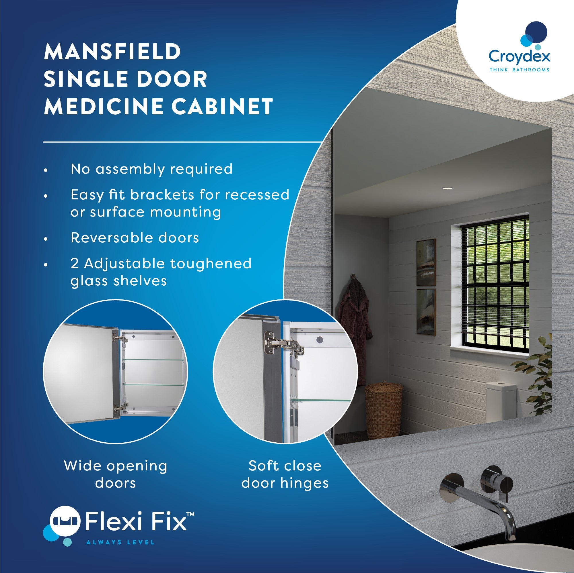 Croydex Mansfield 24 in. x 30 in.Medicine Cabinet