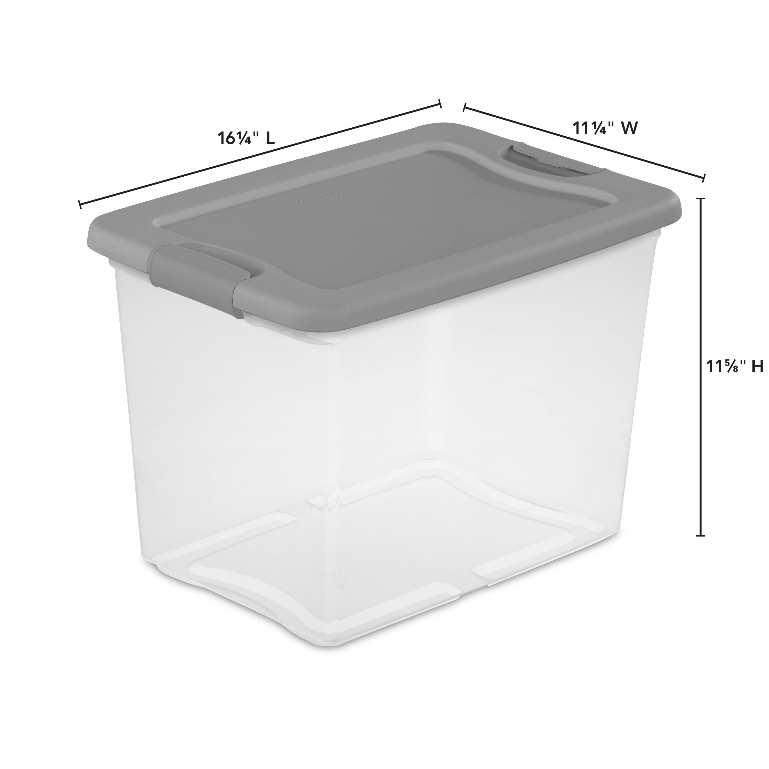 Sterilite Set of (2) 25 Qt. Latching Boxes Plastic, Titanium