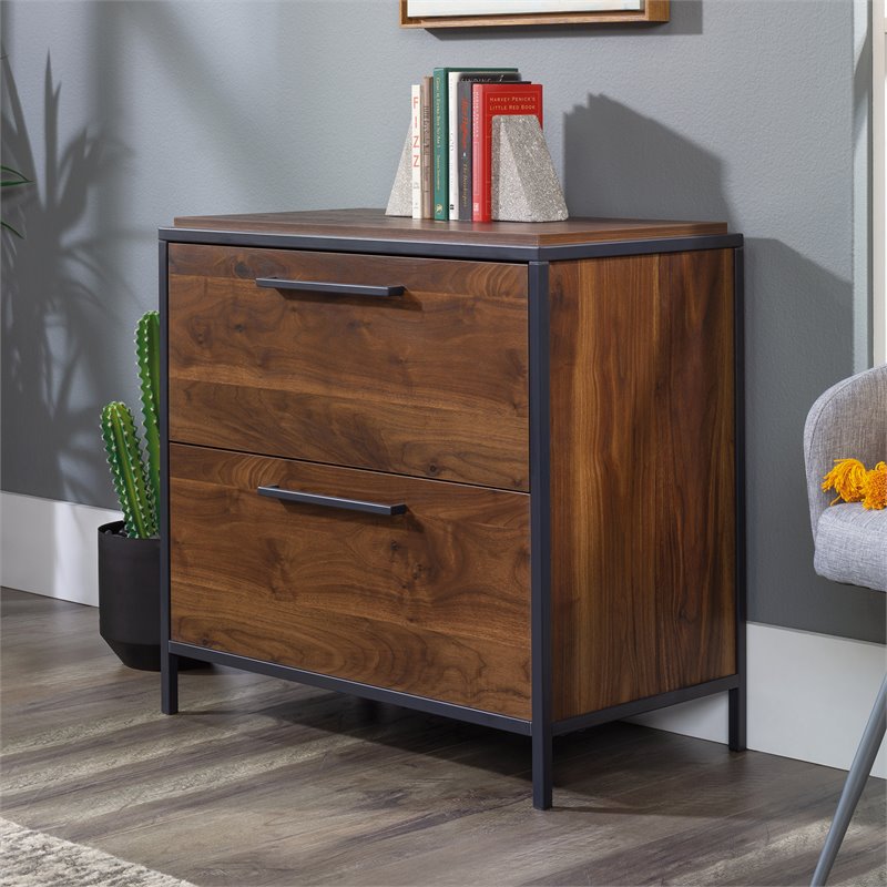 Sauder Nova Loft 2-Drawer Lateral File Cabinet in Grand Walnut