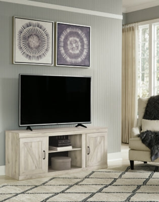 Signature Design by Ashley Bellaby Farmhouse TV Stand with Fireplace Option, Fits TVs up to 63