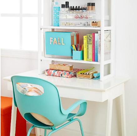 White Solid Wood Stackable Folding Bookshelf