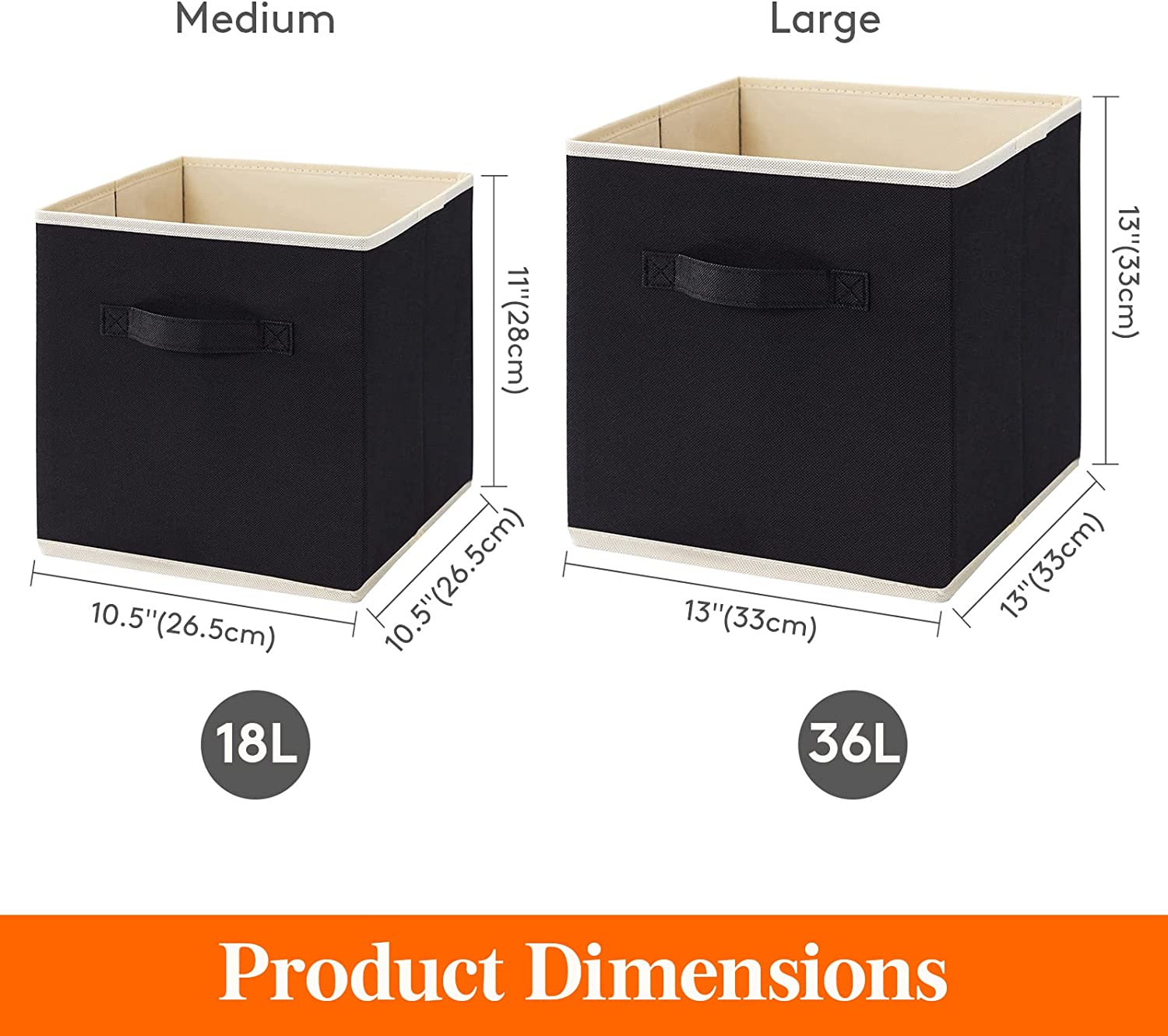 Lifewit Collapsible Storage Cubes 13 inch Foldable Fabric Bins