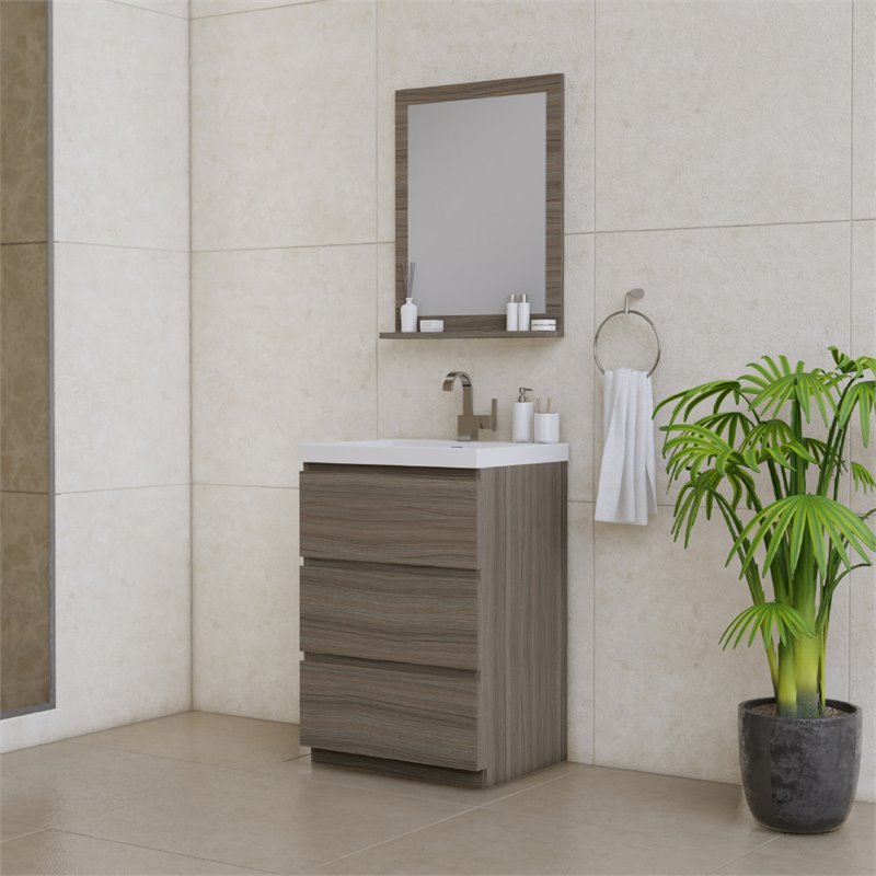 Alya Bath Paterno 24" Modern Wood Freestanding Bathroom Vanity