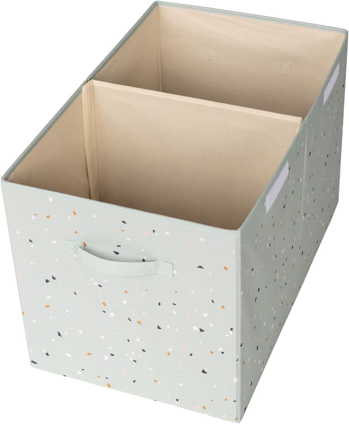 3 Sprouts Recycled Fabric Folding Chest Organizer in Green Terrazzo