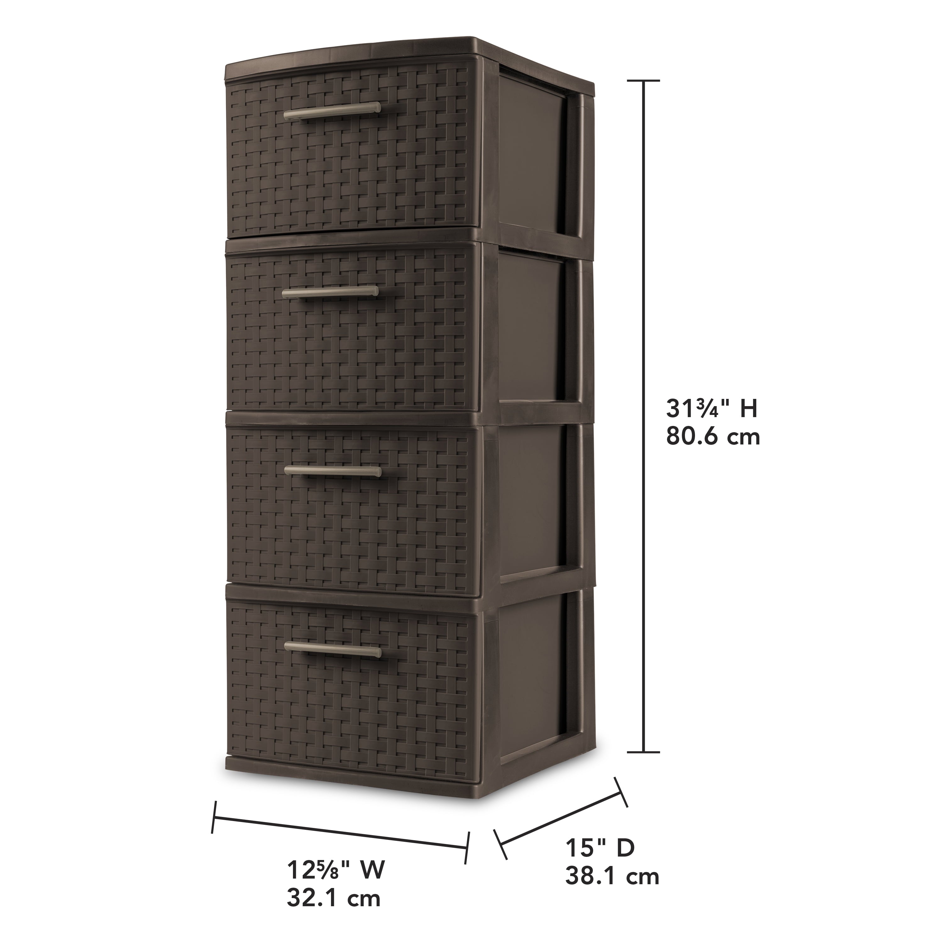 Sterilite 4 Drawer Weave Tower, Espresso