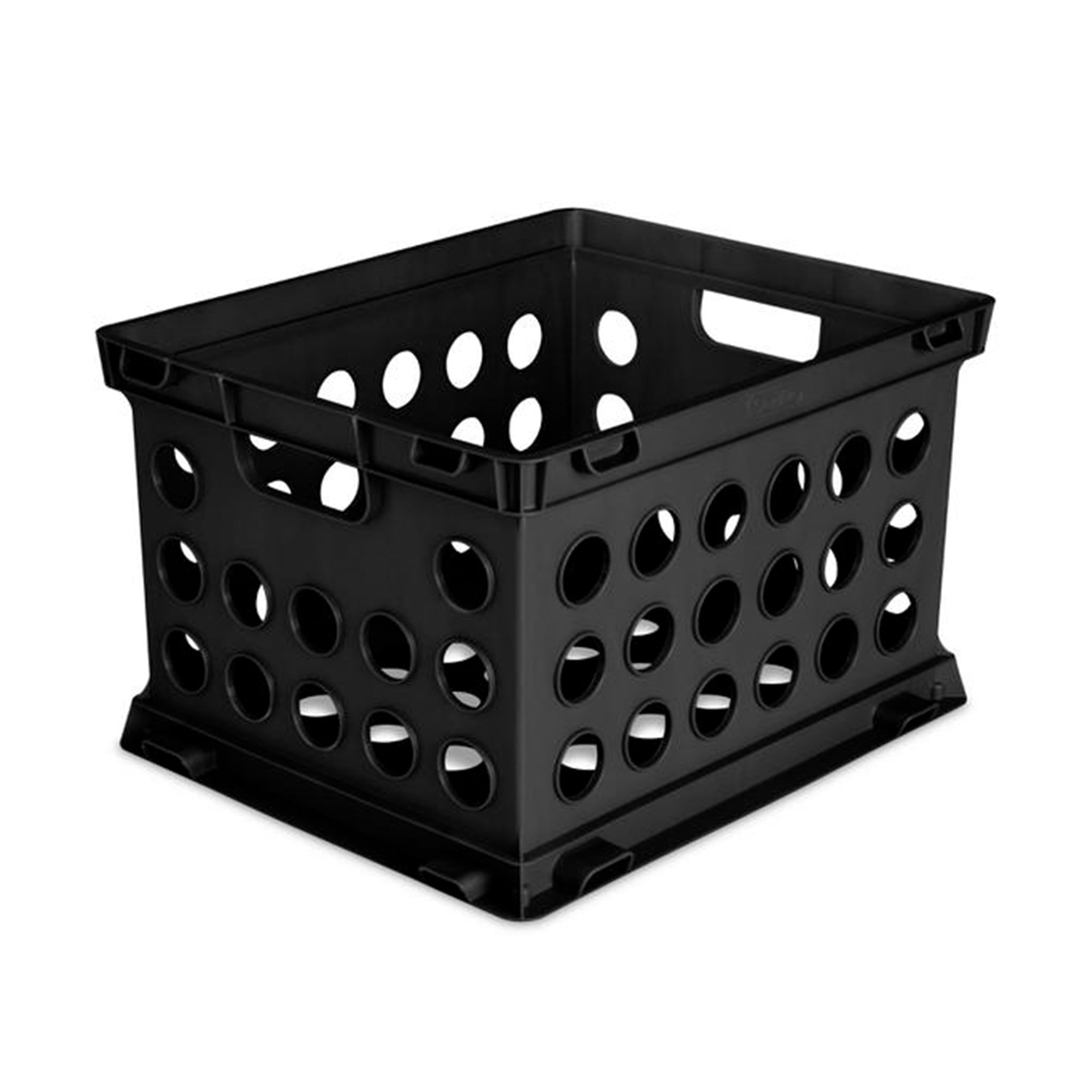 Sterilite Heavy Duty File Crate Plastic Storage Bin, Black