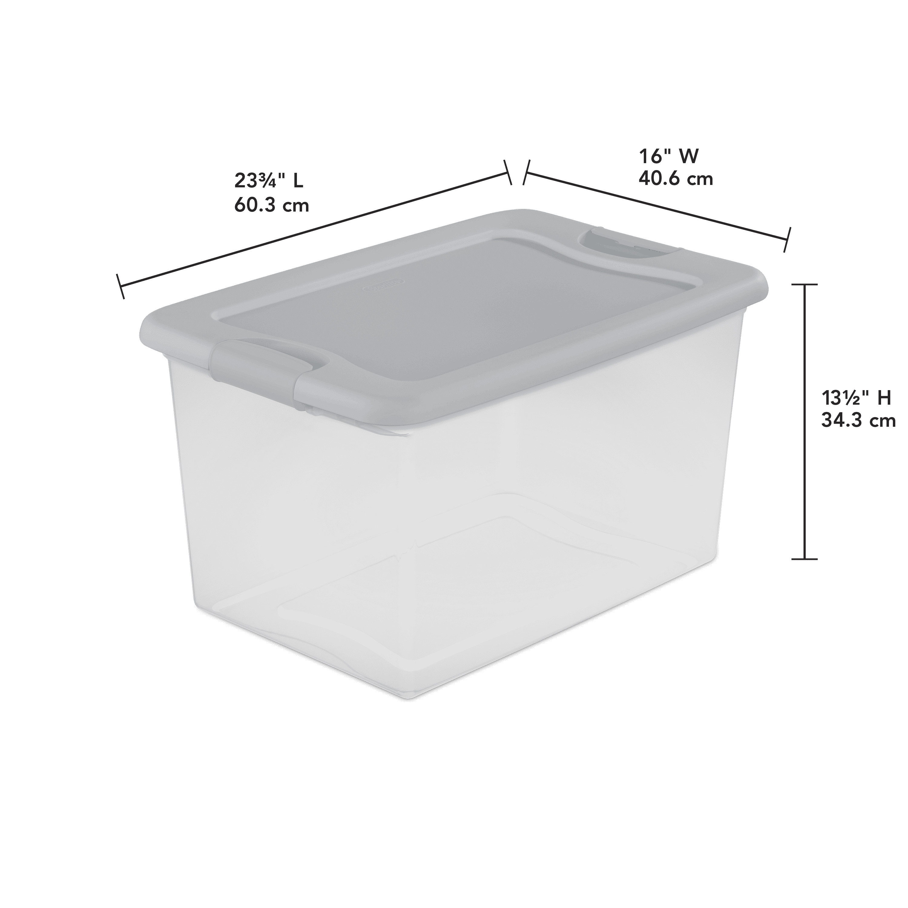 Sterilite 64 Qt. Latching Box Plastic, Silver Tint