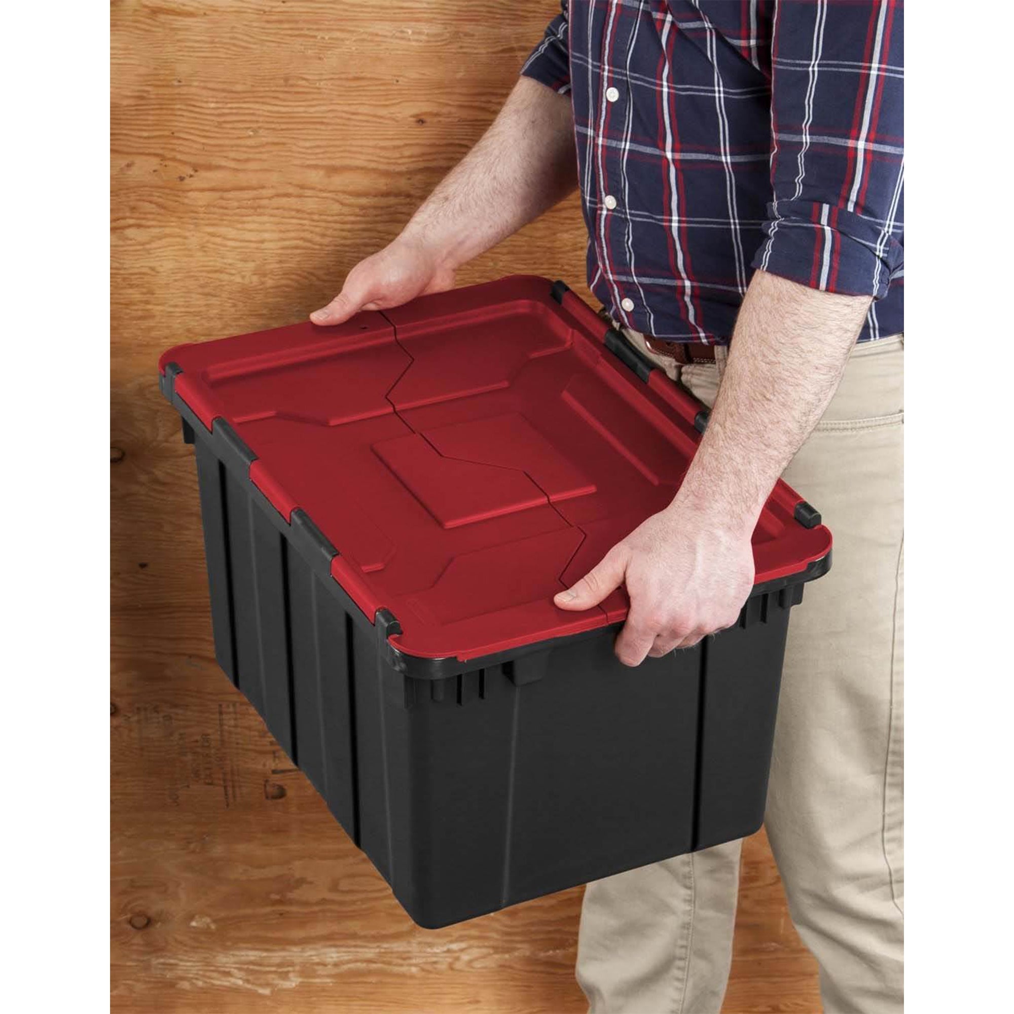 Sterilite 12 Gallon/45 Liter Hinged Lid Industrial Tote (6 Pack) | 14619006