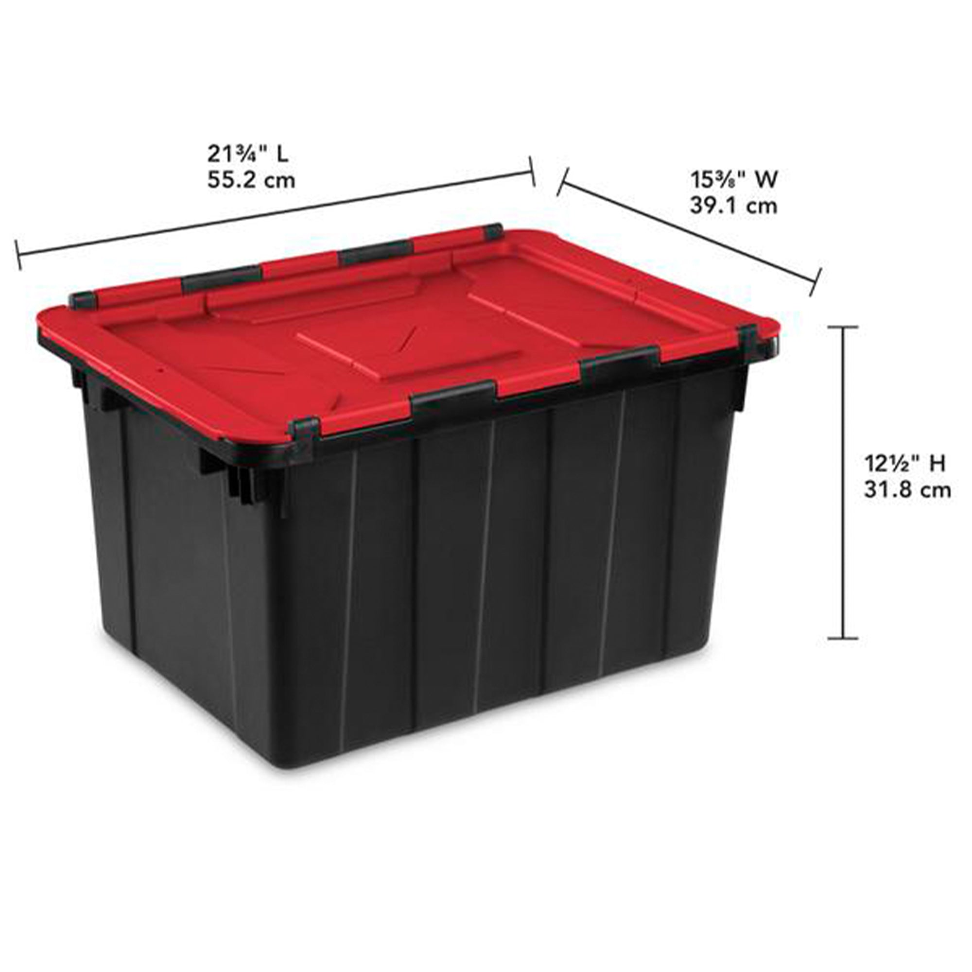 Sterilite 12 Gallon/45 Liter Hinged Lid Industrial Tote (6 Pack) | 14619006