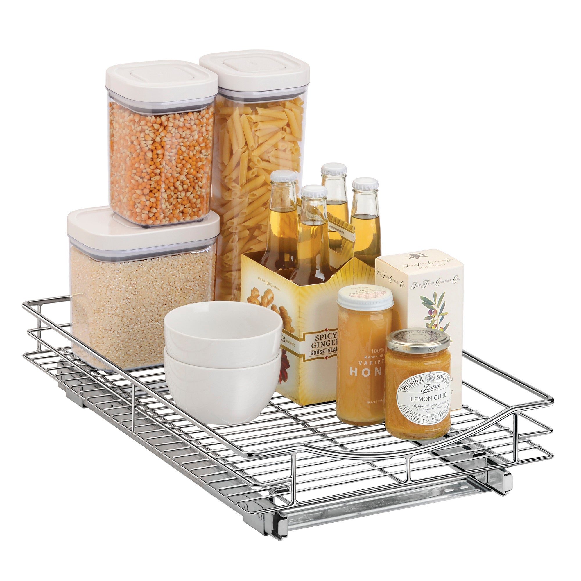 LYNK PROFESSIONAL® Pull Out Cabinet Organizer - Slide Out Pantry Shelves - Sliding Storage for Inside Kitchen Cabinet