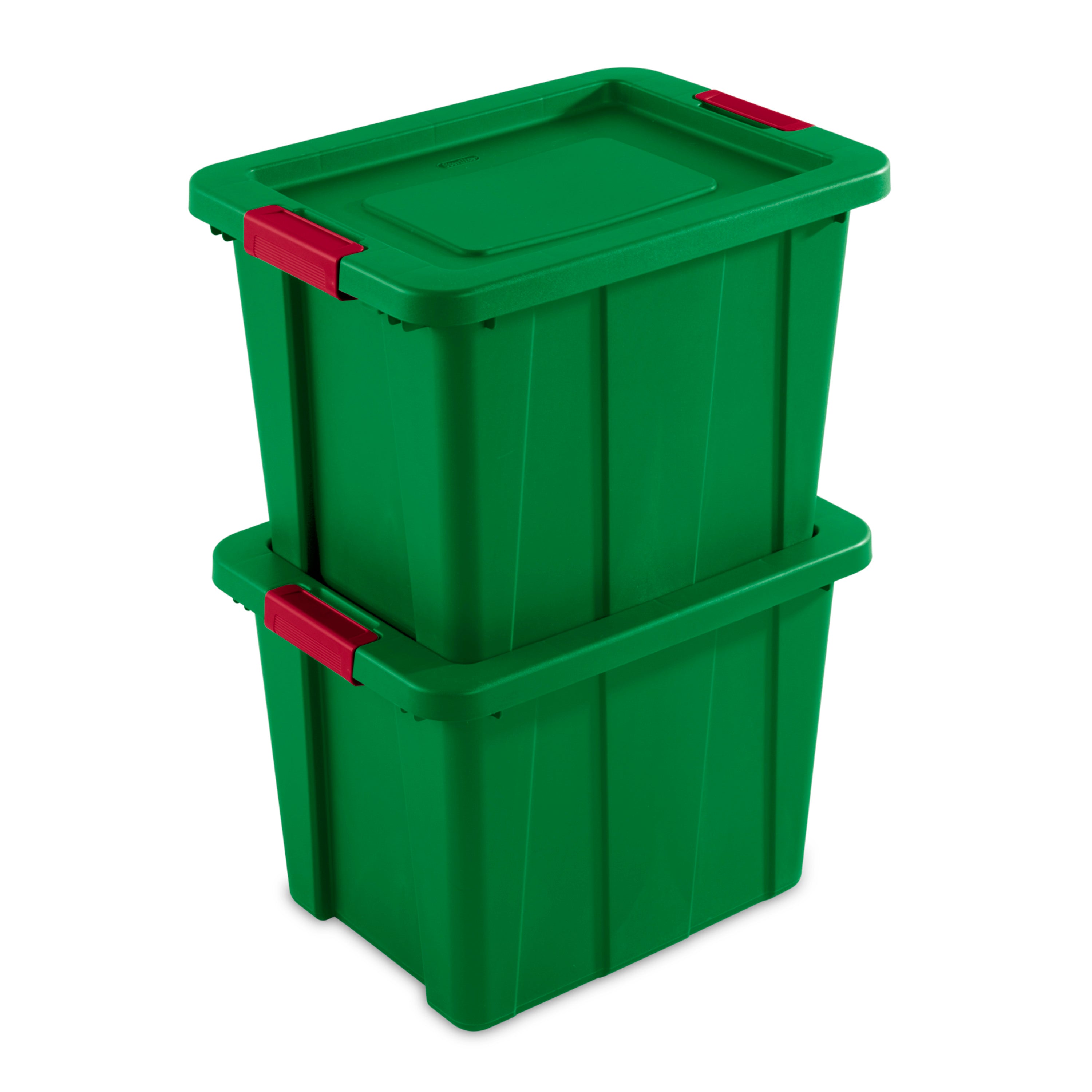 Sterilite 18 Gallon Latching Tuff1 Tote Plastic, Elf Green