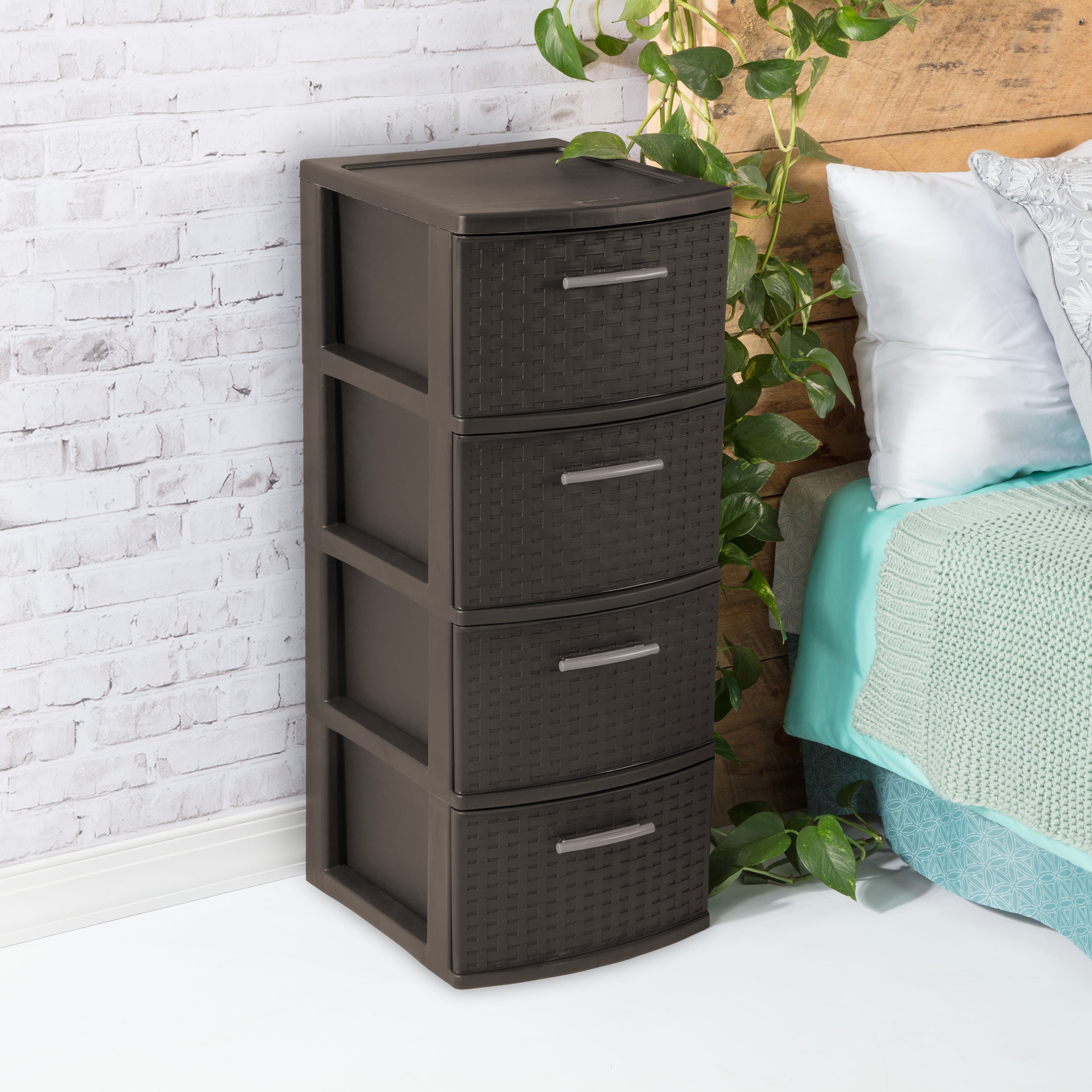 Sterilite 4 Drawer Weave Tower, Espresso