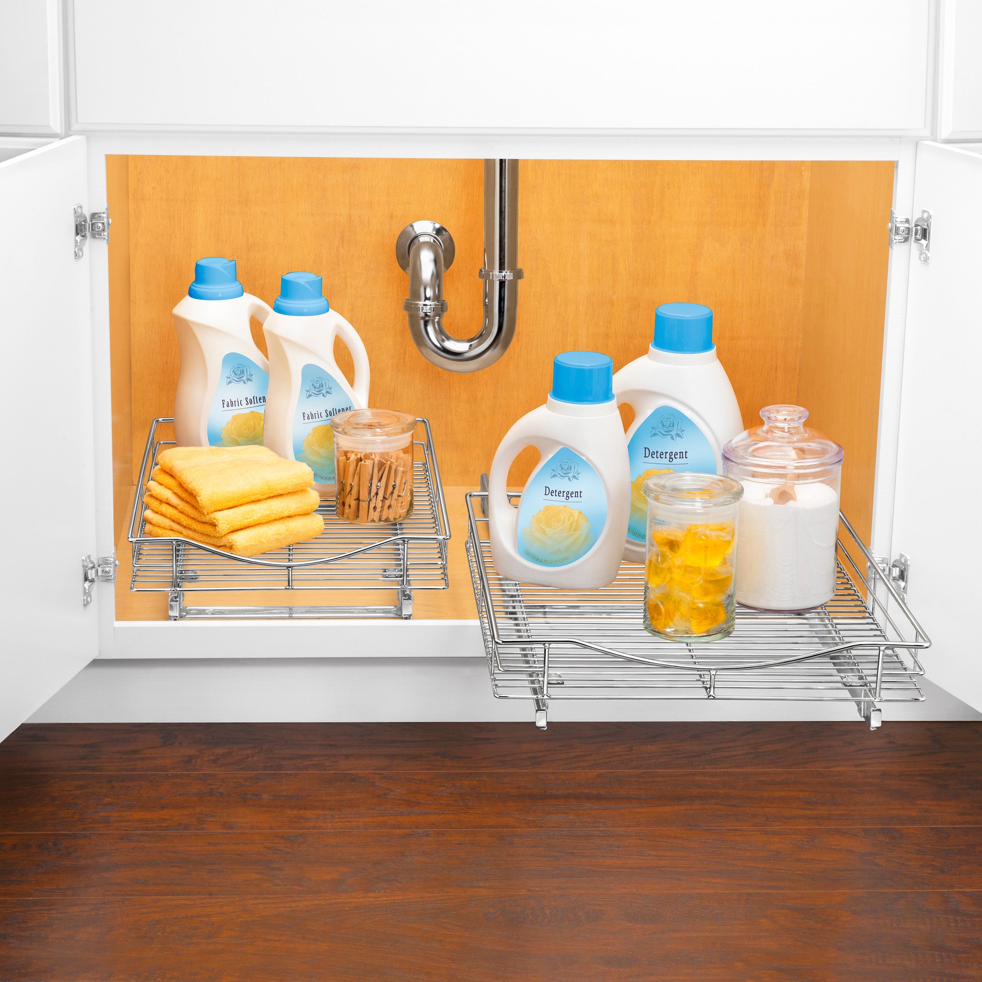 LYNK PROFESSIONAL® Pull Out Cabinet Organizer - Slide Out Pantry Shelves - Sliding Storage for Inside Kitchen Cabinet