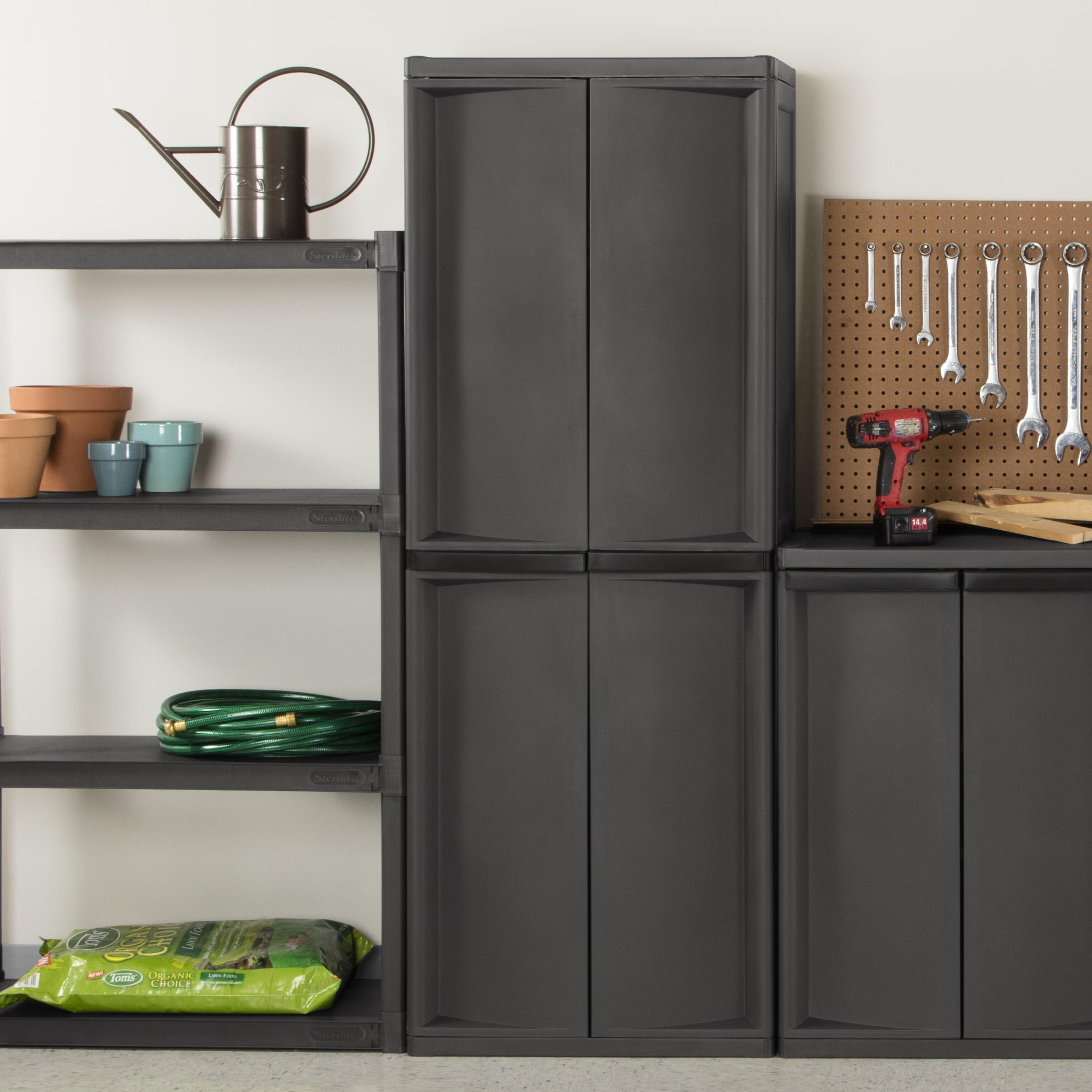 Sterilite 4 Shelf Cabinet- Flat Gray