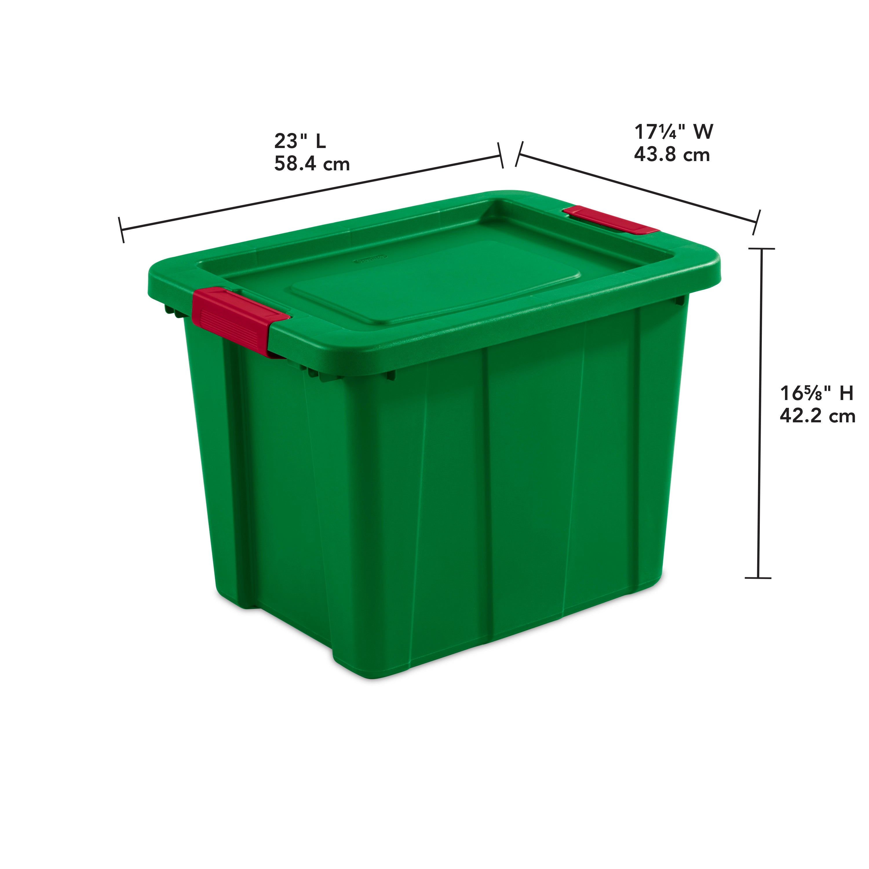 Sterilite 18 Gallon Latching Tuff1 Tote Plastic, Elf Green