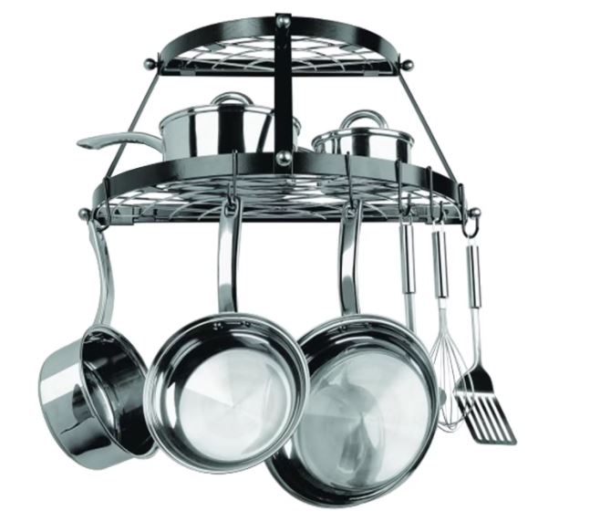 Double Shelf Wall Hanging Pot Rack