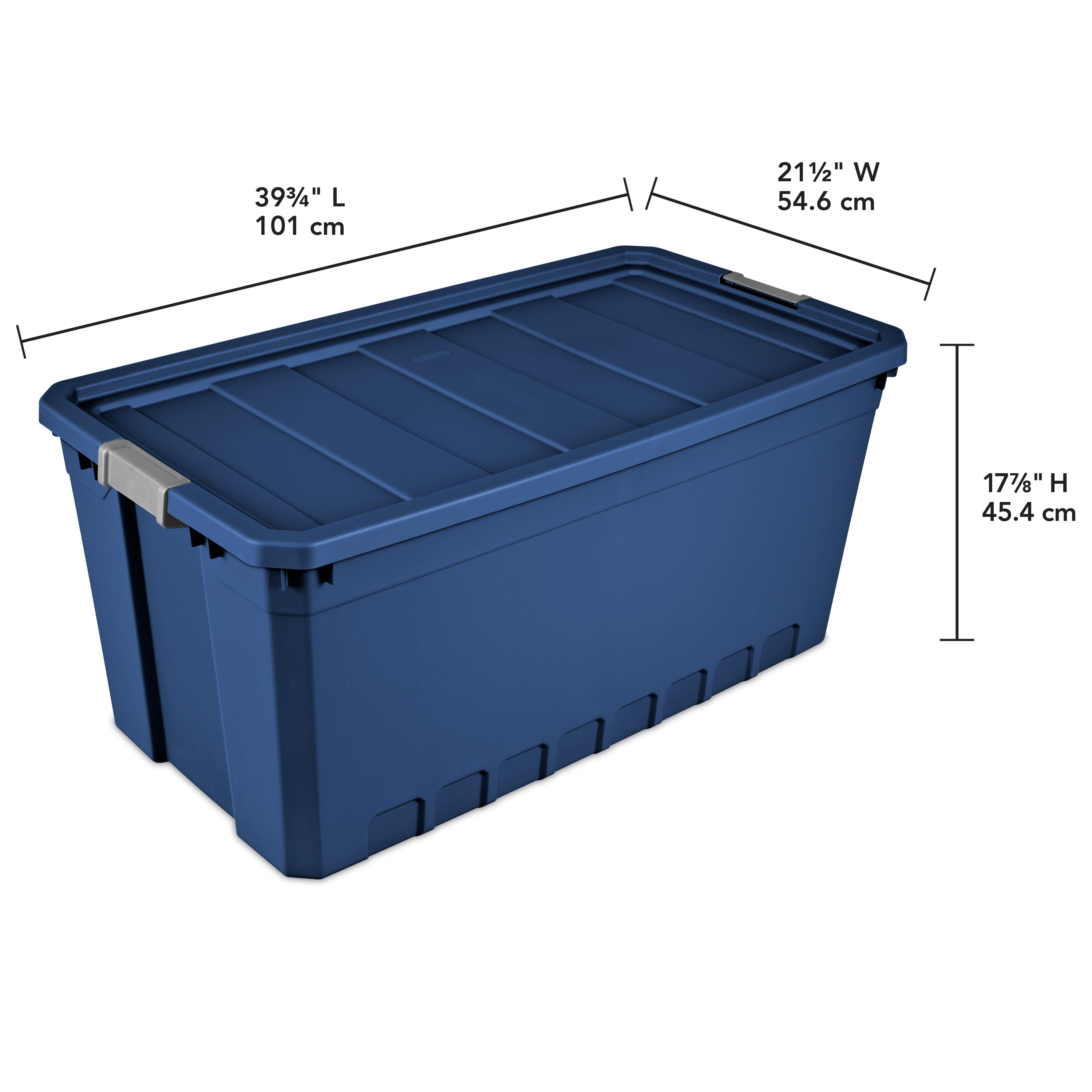 Sterilite 50 Gallon Plastic Stacker Tote, Stadium Blue, Adult, 2 Piece