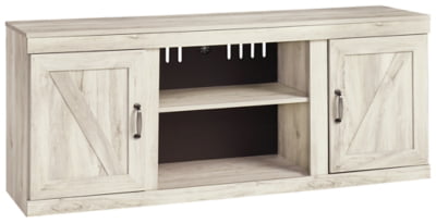 Signature Design by Ashley Bellaby Farmhouse TV Stand with Fireplace Option, Fits TVs up to 63