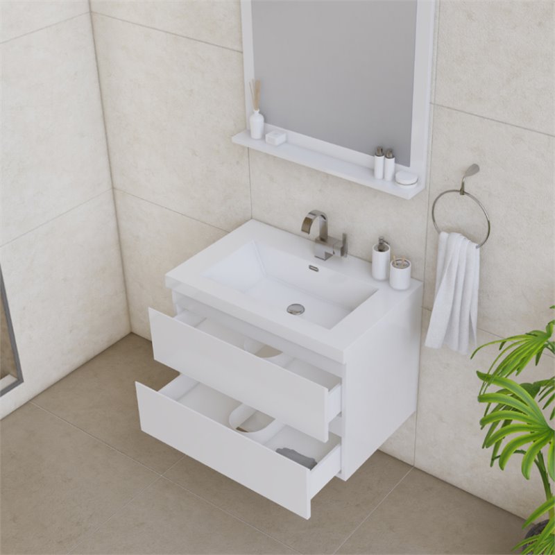 Alya Bath Paterno 30" Modern Wood Wall Mounted Bathroom Vanity