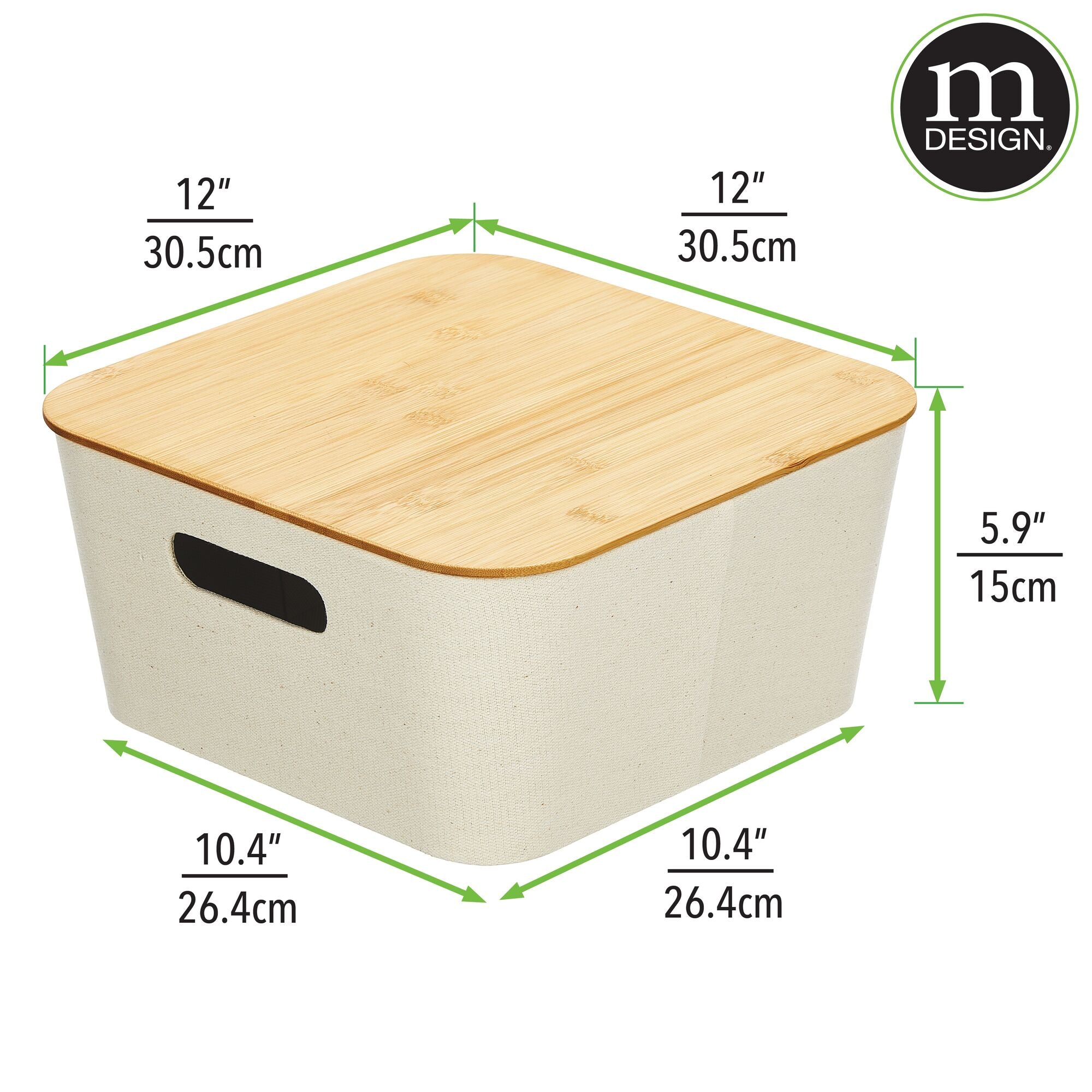 mDesign Fabric Basket with Lid - 10