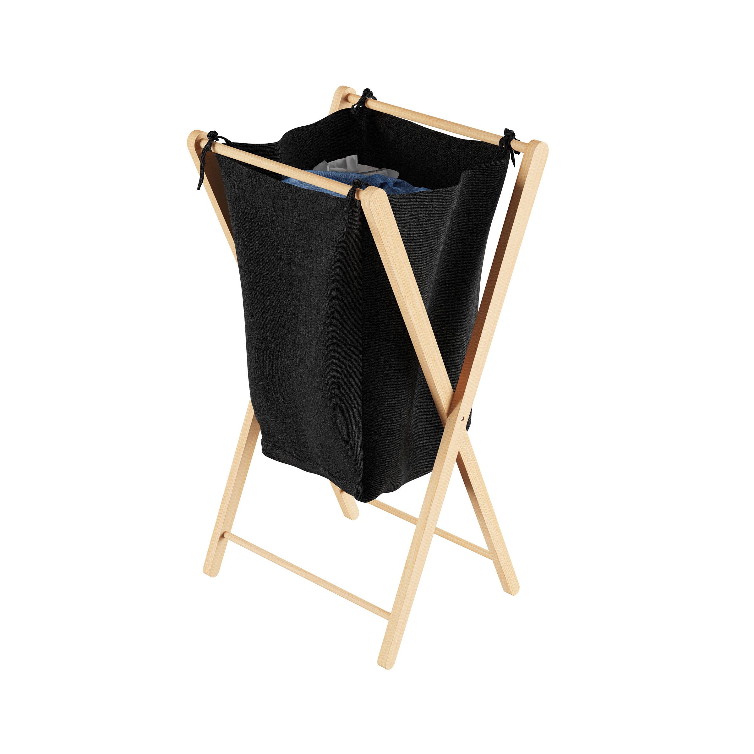 Lavish Home Foldable Laundry Hamper, Black