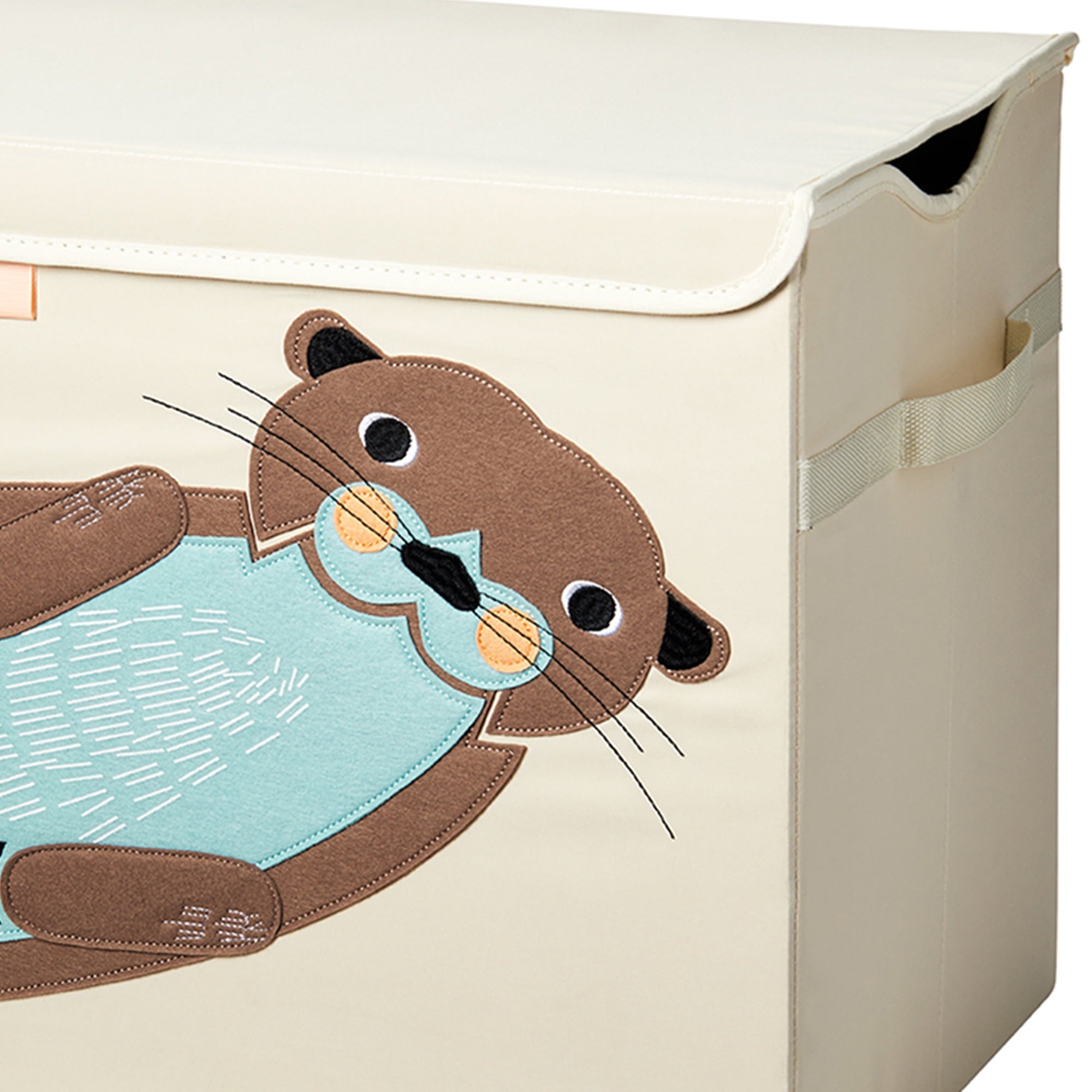 3 Sprouts Collapsible Toy Chest Storage Bin for Kids Playroom, Otter