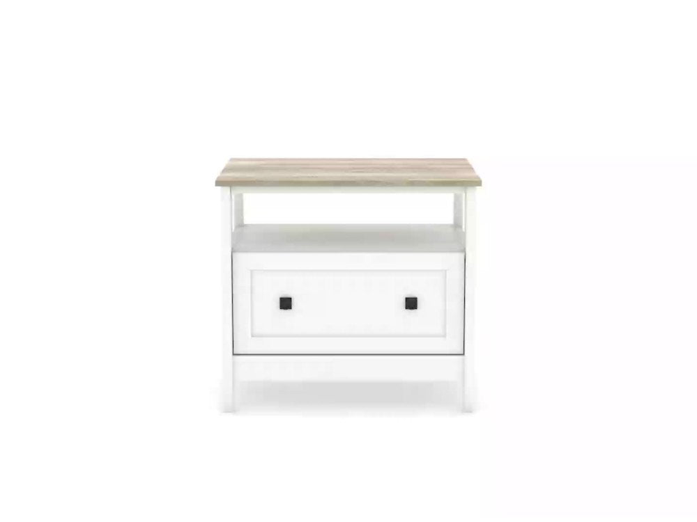 Sauder August Hill Open Shelf Lateral File Cabinet, Soft White