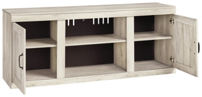 Signature Design by Ashley Bellaby Farmhouse TV Stand with Fireplace Option, Fits TVs up to 63