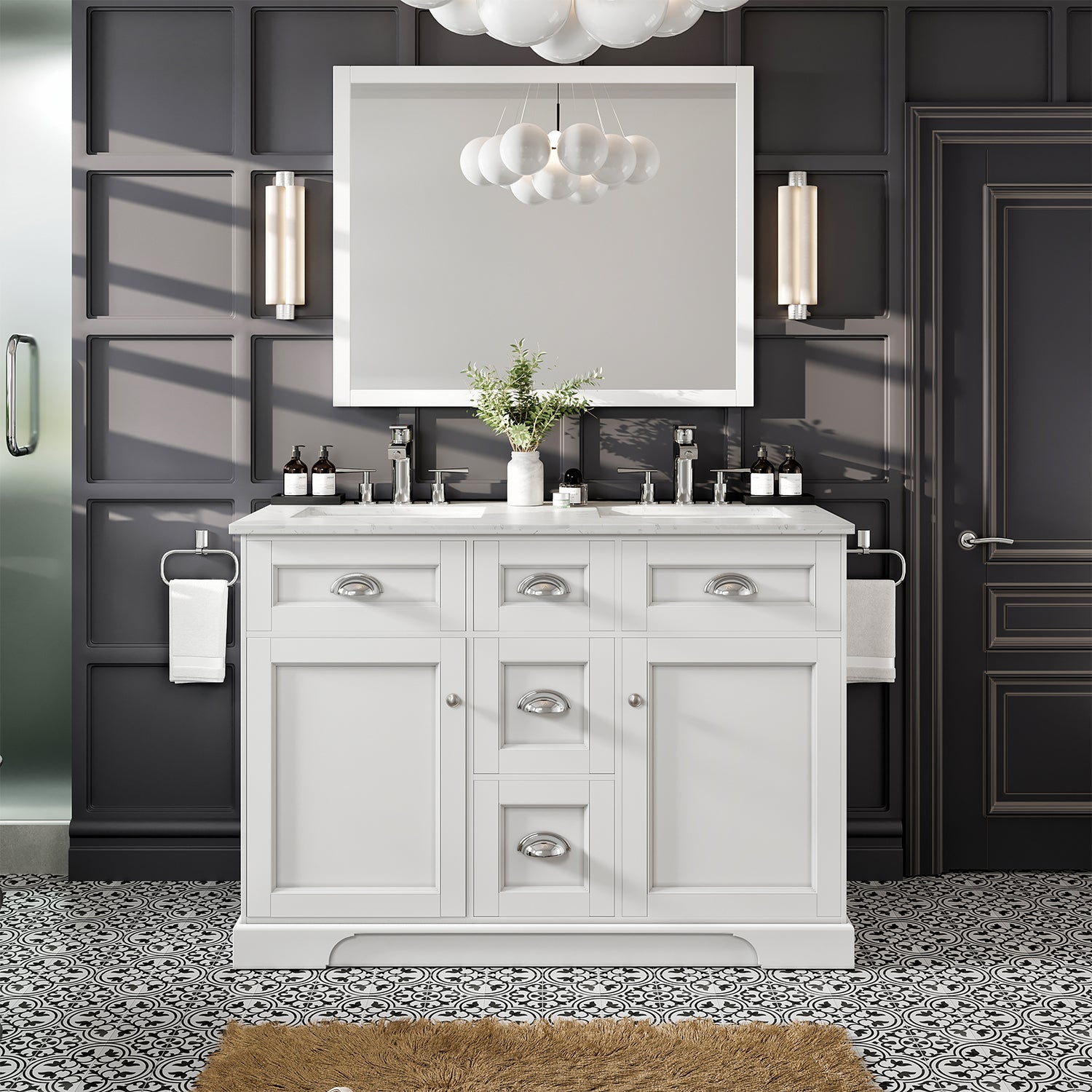 Eviva Epic Transitional White Bathroom Vanity