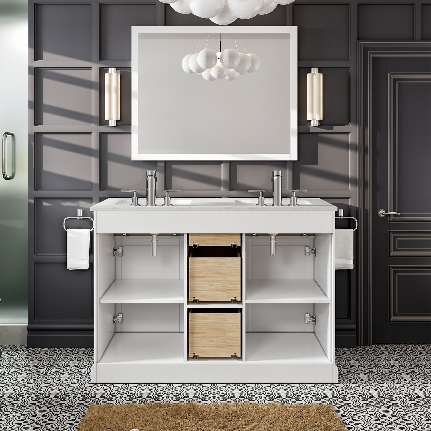 Eviva Epic Transitional White Bathroom Vanity