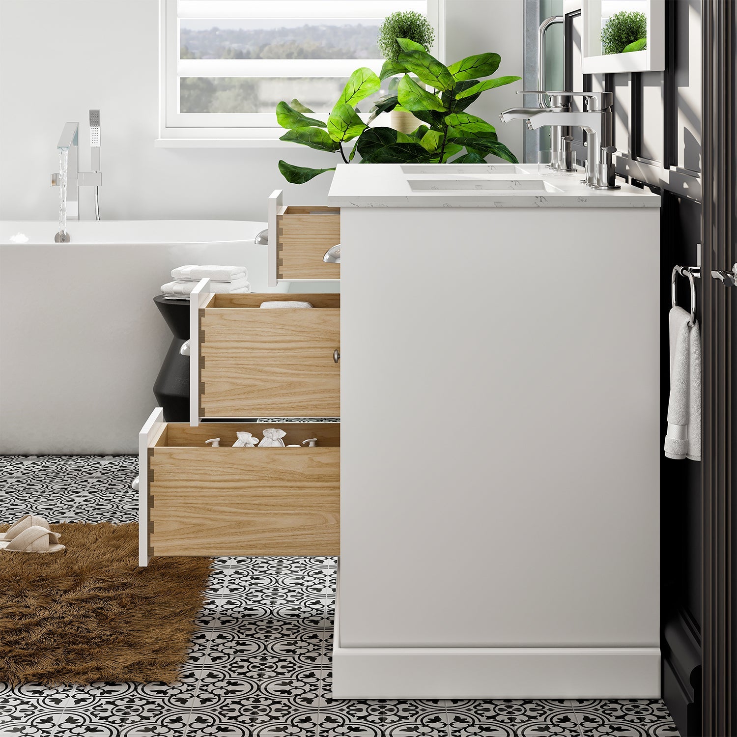 Eviva Epic Transitional White Bathroom Vanity