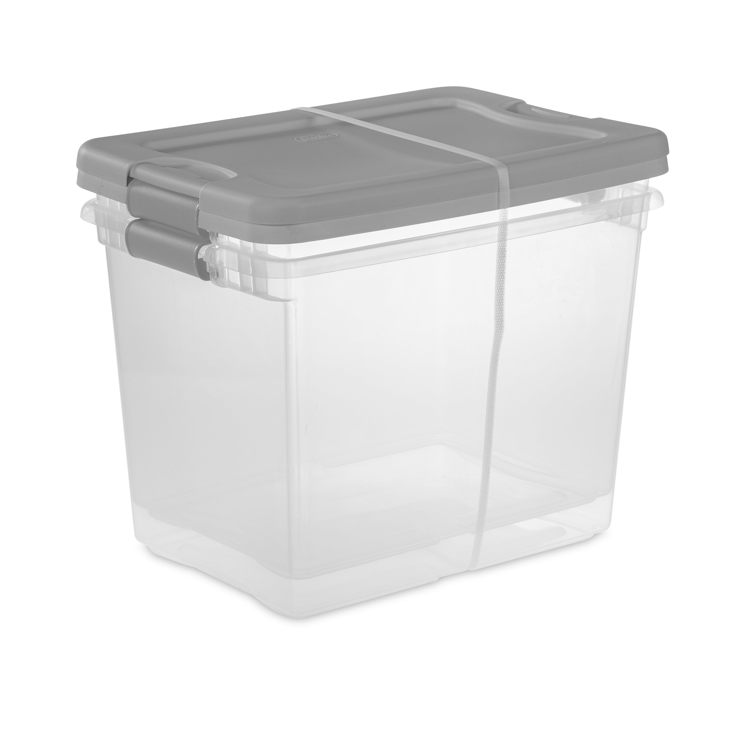 Sterilite Set of (2) 25 Qt. Latching Boxes Plastic, Titanium