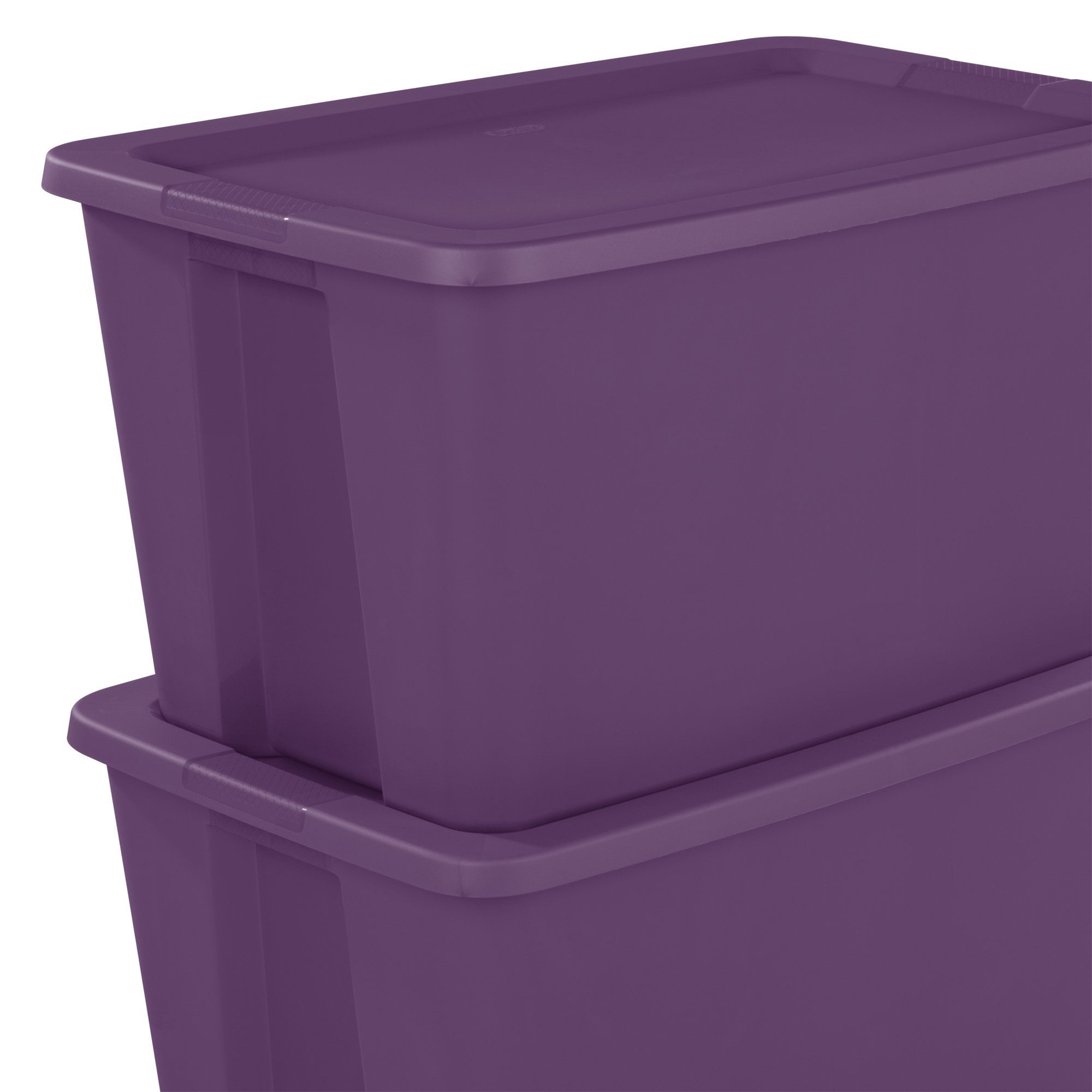 Sterilite Classic Stackable 30 Gal Storage Tote Container, Purple, 24 Pack