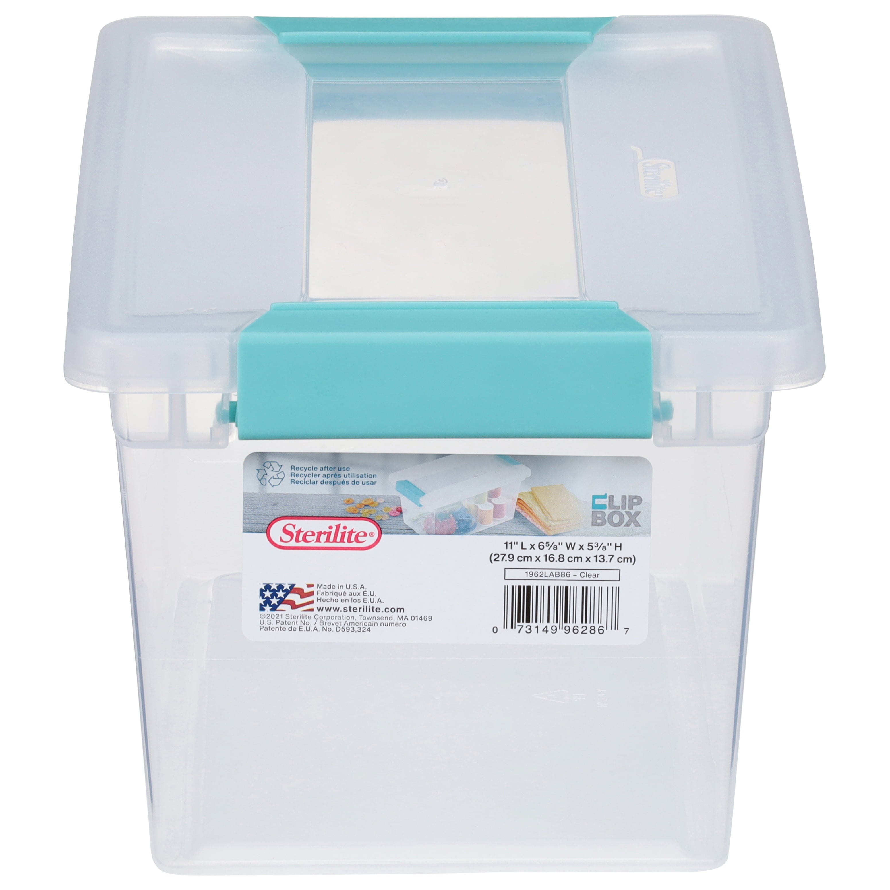 Sterilite Medium Clip Box Clear Home Storage Tote Container with Lid