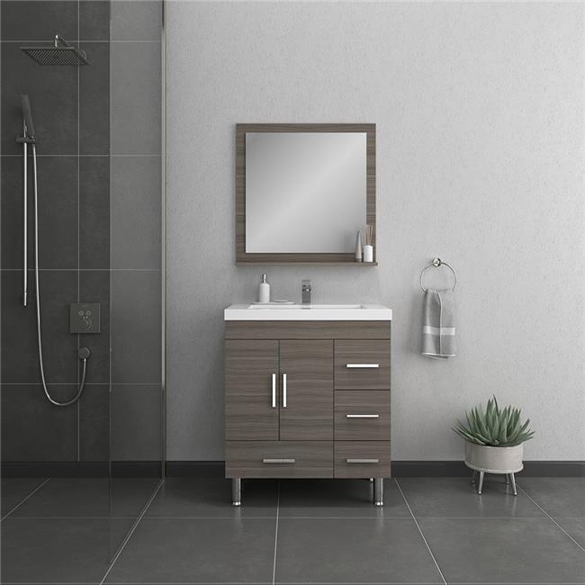 Alya Bath AT-30-M-G 30 in. Ripley Bathroom Mirror, Gray