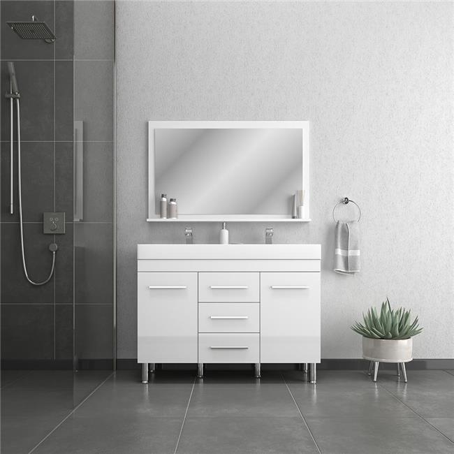 Alya Bath AT-48-M-W 48 in. Ripley Bathroom Mirror, White