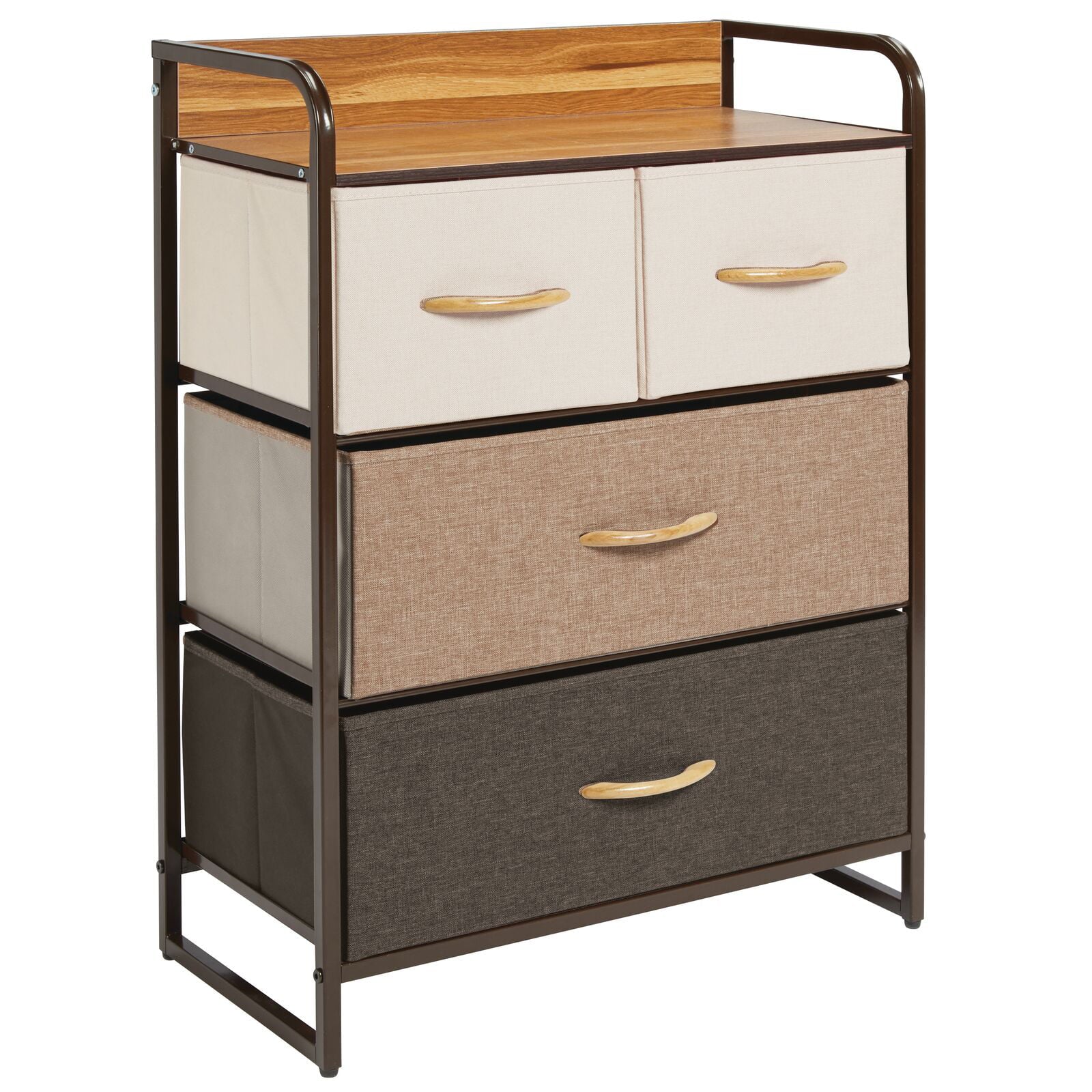 mDesign Dresser Storage Furniture Organizer - Multi-Color/Espresso Brown