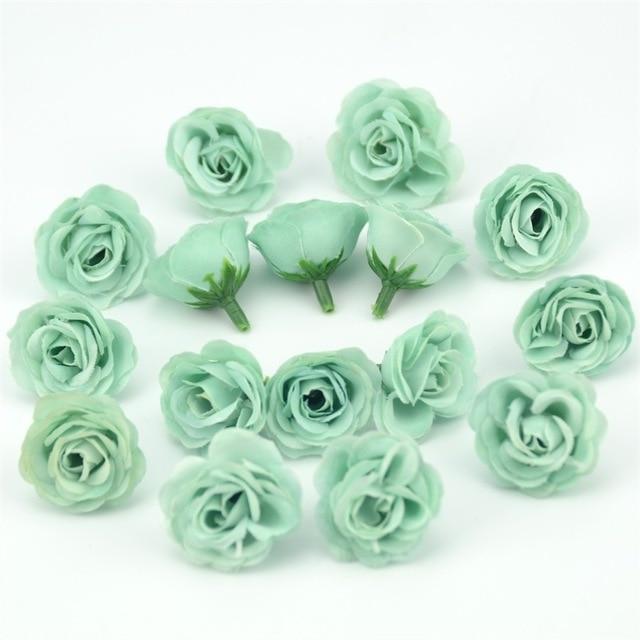 10/50/100pcs 2.5cm Mini Silk Artificial Rose Flower Heads