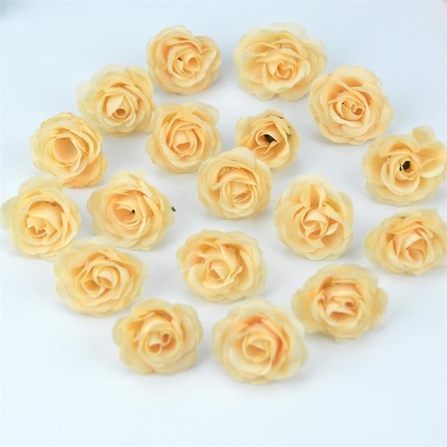 10/50/100pcs 2.5cm Mini Silk Artificial Rose Flower Heads