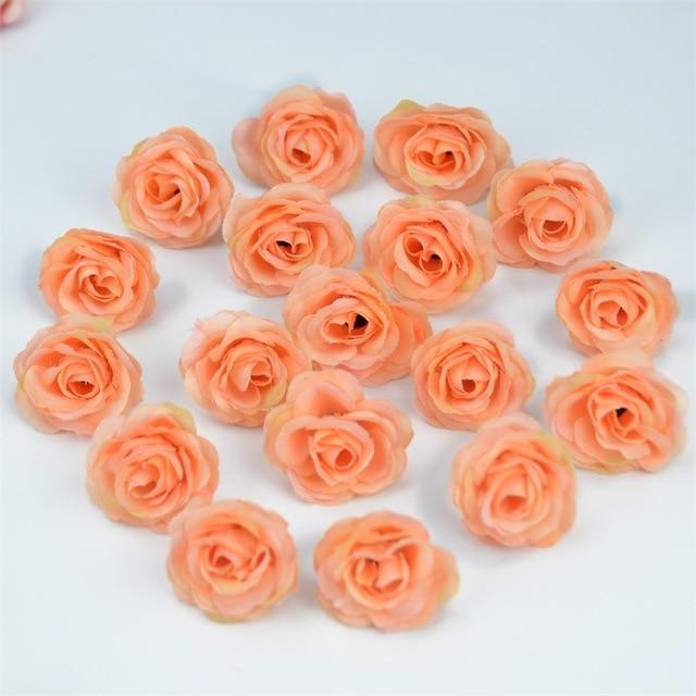 10/50/100pcs 2.5cm Mini Silk Artificial Rose Flower Heads