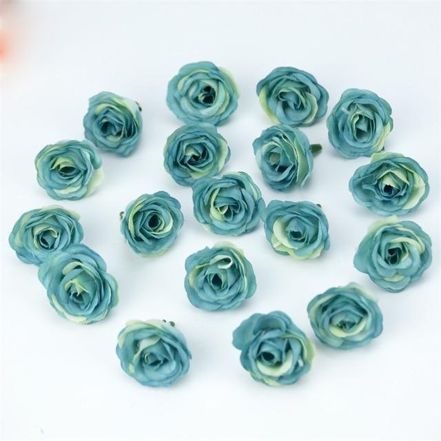 10/50/100pcs 2.5cm Mini Silk Artificial Rose Flower Heads