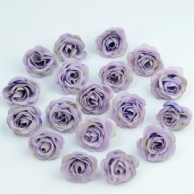 10/50/100pcs 2.5cm Mini Silk Artificial Rose Flower Heads