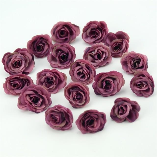 10/50/100pcs 2.5cm Mini Silk Artificial Rose Flower Heads