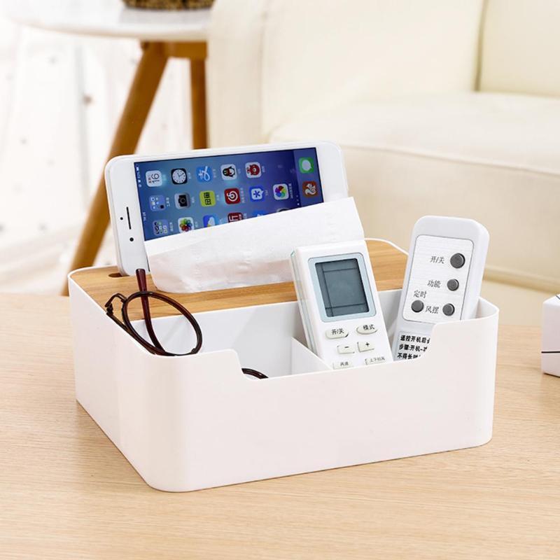 Multi-function Plastic Tissue Box Phone Shelf Holder