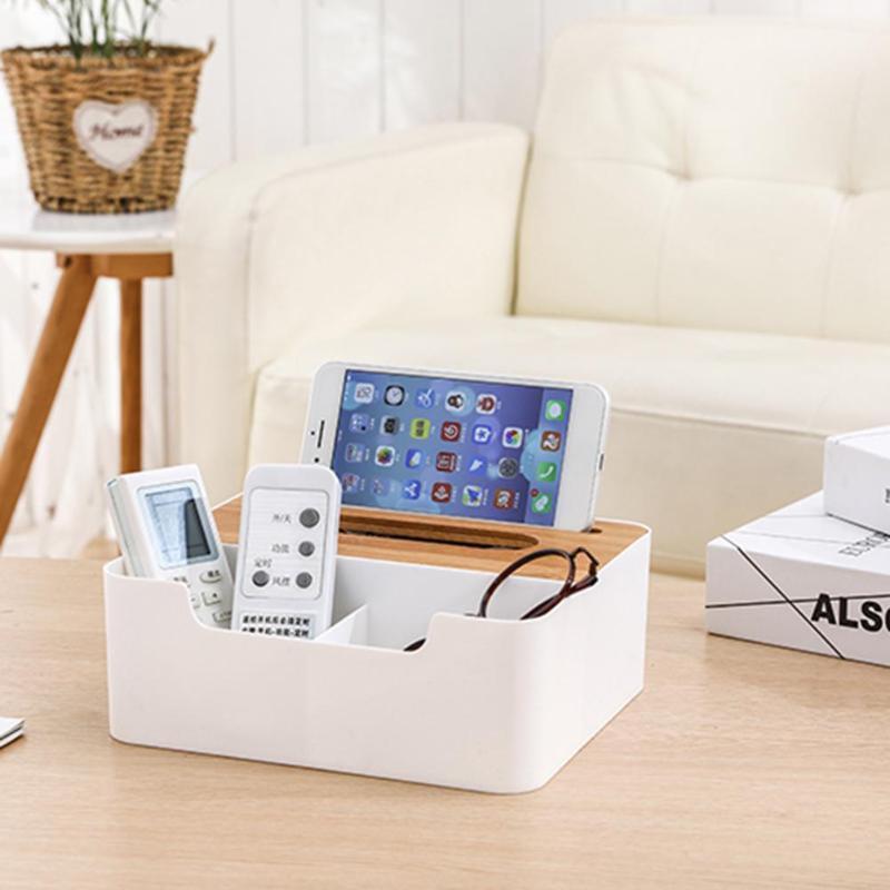 Multi-function Plastic Tissue Box Phone Shelf Holder