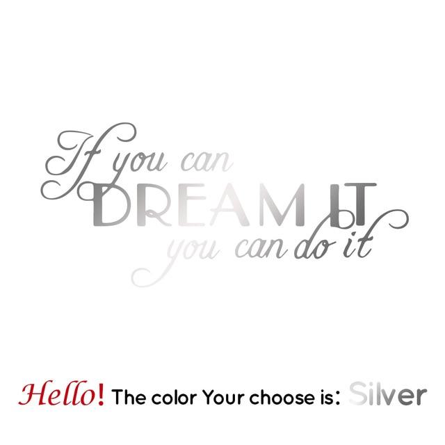 Large Quotes Motivating Dream Phrases Wall Sticker