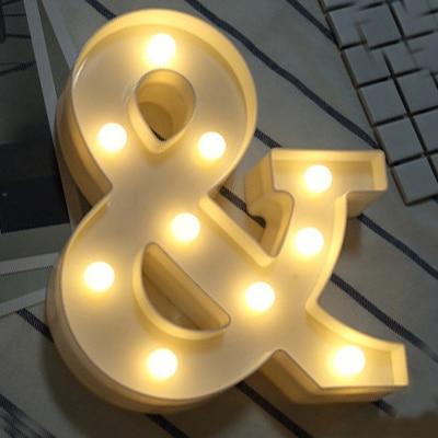 Alphabet Number LED  Lamp Wedding Party Decoration