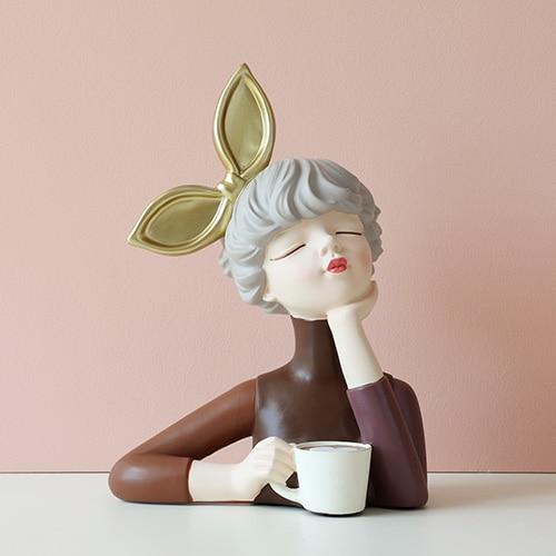 Modern Gorgeous Girl Resin Art Statue