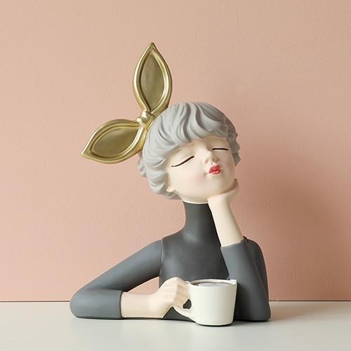 Modern Gorgeous Girl Resin Art Statue